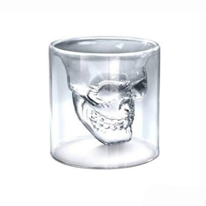 25ml Double Glass Skull Wine Glass