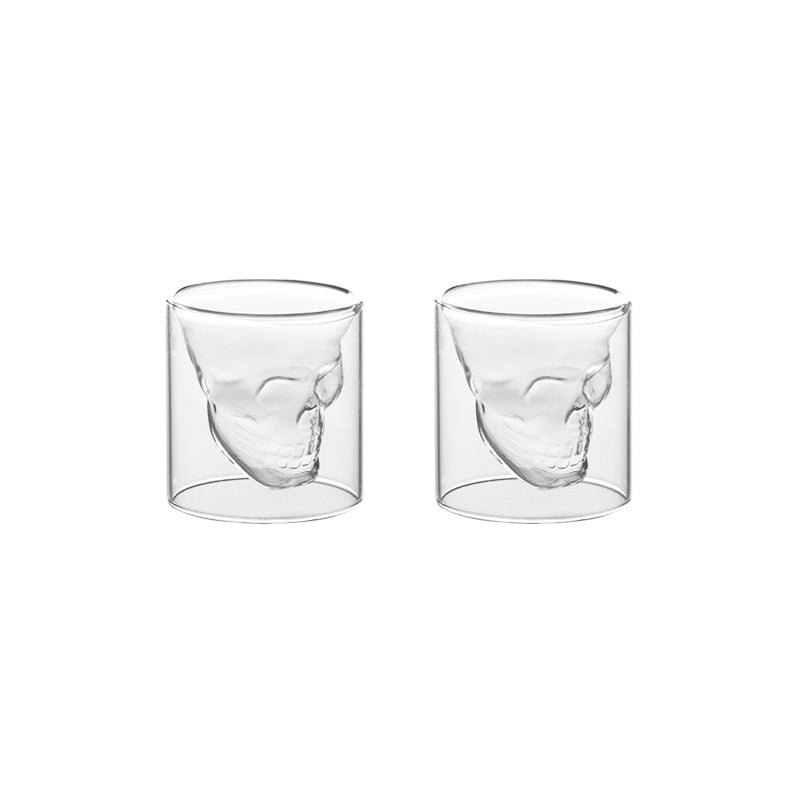 25ml Double Glass Skull Wine Glass