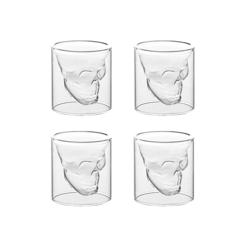 25ml Double Glass Skull Wine Glass